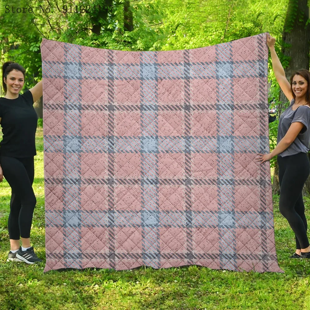 

Geometric Lattice Quilt Blanket Gray Green Red Plaid Printed Quilts Cover Keep Warm Sofa Child Blanket Bedspread Home Textiles
