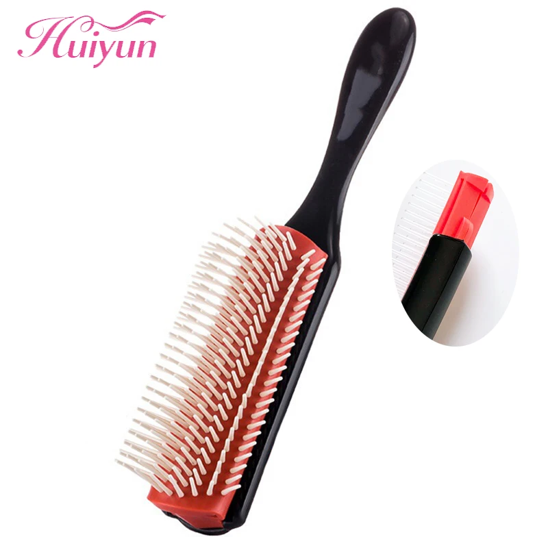 

Huiyun Hair Comb 9 Row Detangling Hairbrush Straight Curly Wet Hair Detangle Styling Brush Massage Salon Barber Hairdressing