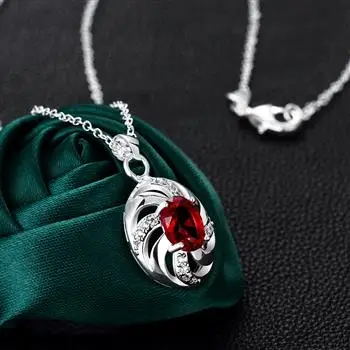 

Fashion Silver Jewelry Art Spinning Engraving Red Women Necklace Pendant Jewelry Gift 2021 N036-B Bulk Items Wholesale Pendulum