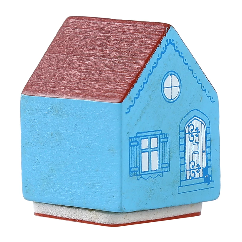 Creative Cartoon Cat Pattern Seal Wooden Stamps Blue Small Household Decor Seal Scrapbooking Standard Stamp 3*4cm