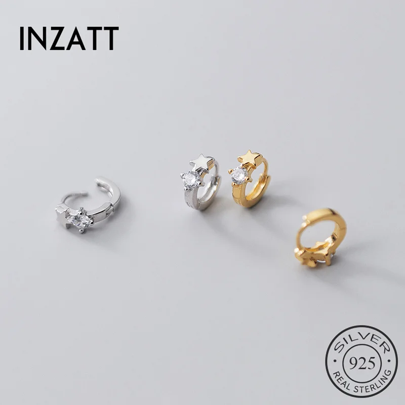 

Серьги-кольца женские из серебра 925 пробы с цирконом