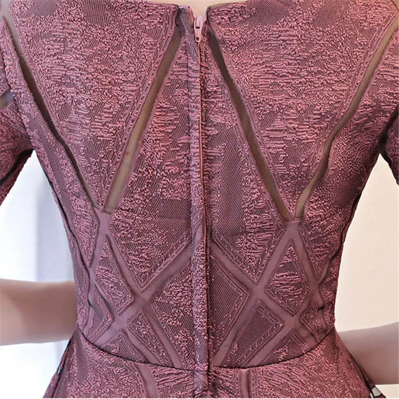 

Sweet Memory Robe De Soiree Luxury O-neck Half Sleeve Embroidery Vintage Coctail Dresses A-line Tea Length Formal Party Dress