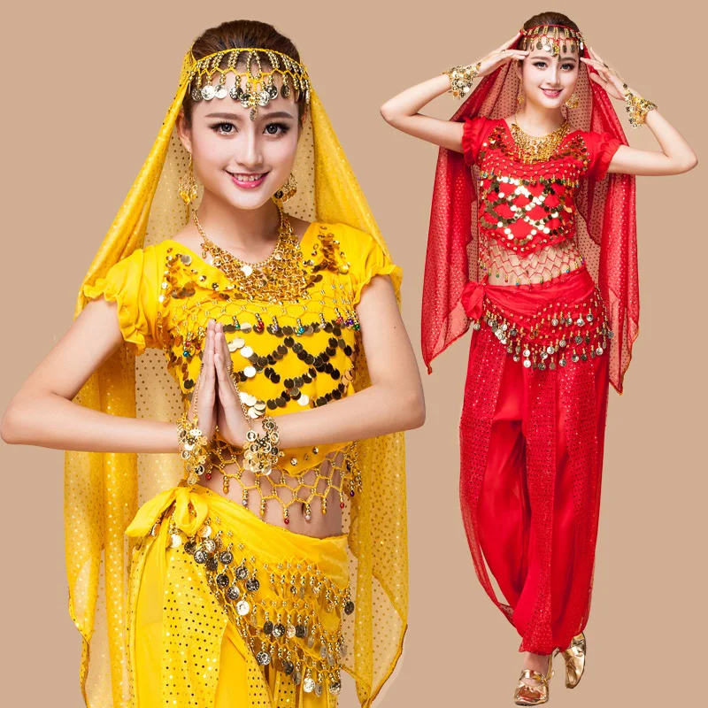 4 шт./компл. женские костюмы для танца живота женское платье костюм взрослых