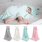Детское одеяло, мягкое удобное полотенце с капюшоном для новорожденных мальчиков и девочек