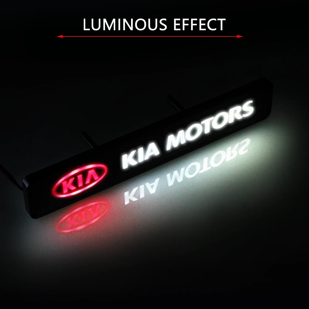 ABS Chrome Grille Emblem Badge LED Decoration lights Car Logo Sticker For KIA Cerato Sportage R k2 k3 k4 k5 k6 Sorento Sportage Soul Optima