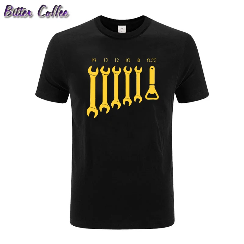 Винт ключ открывалка механик футболки Для мужчин автомобилем исправить инженер