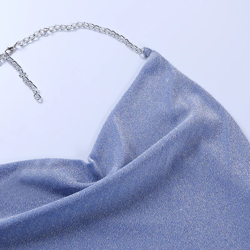 Сексуальное женское блестящее платье облегающее мини с открытой спиной и