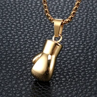 hip hop boxing gloves pendant necklace for men jewelry 4size stainless steel chains sporty necklaces male jewelry