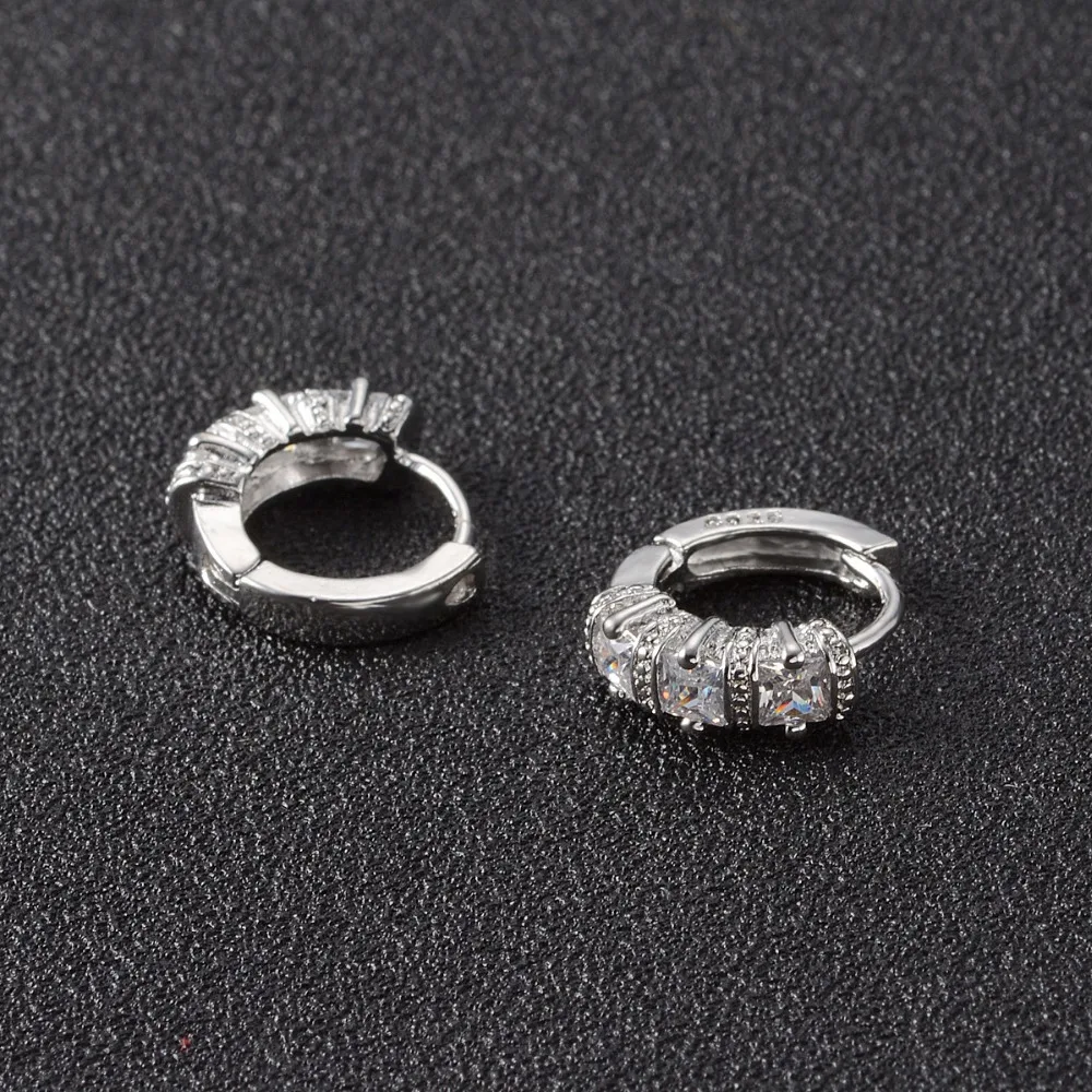 Модные серебряные серьги-гвоздики ювелирные изделия роскошные пряжки стразы AAA