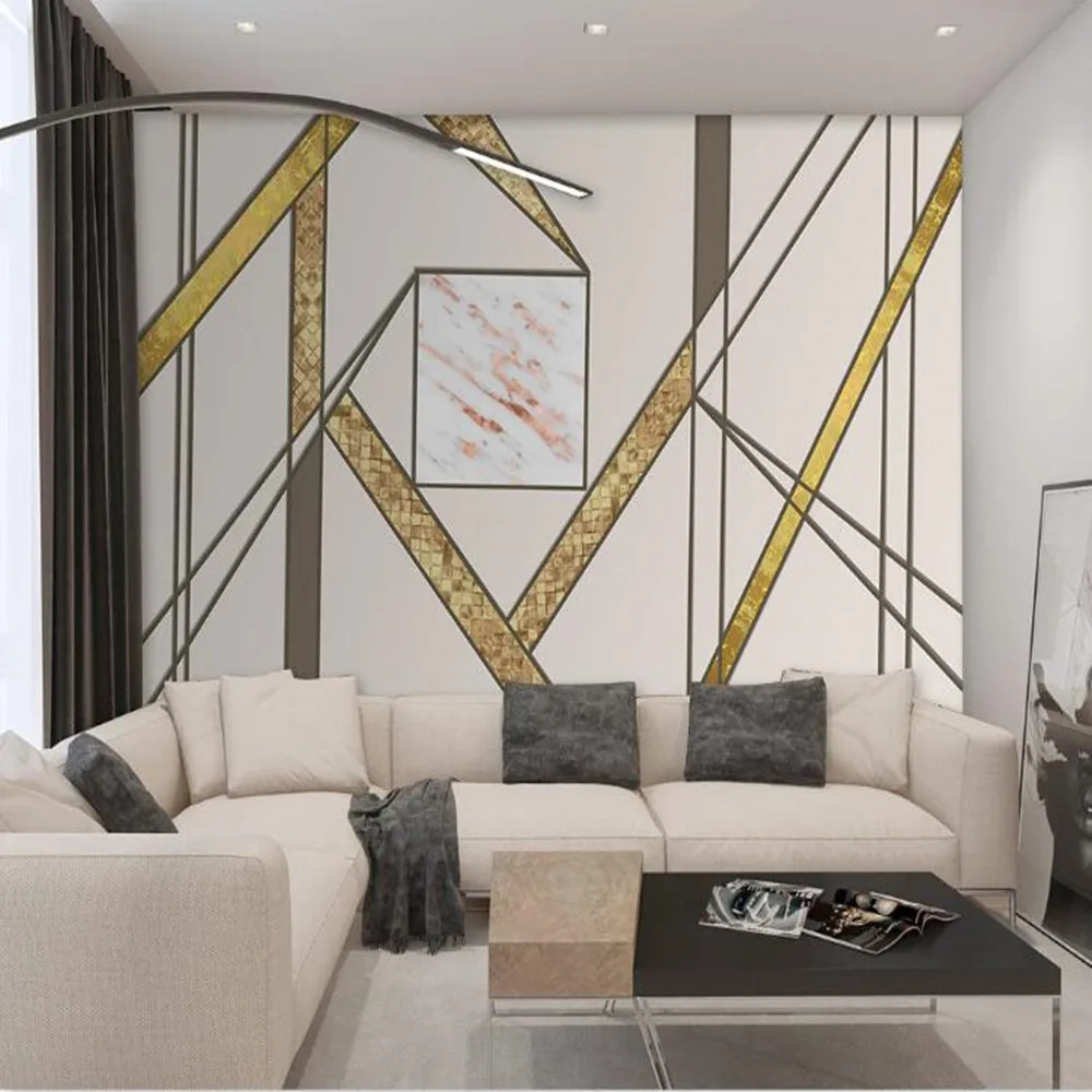 Milofi на заказ 3D скандинавские Геометрические линии большой ТВ спальня фон обои |