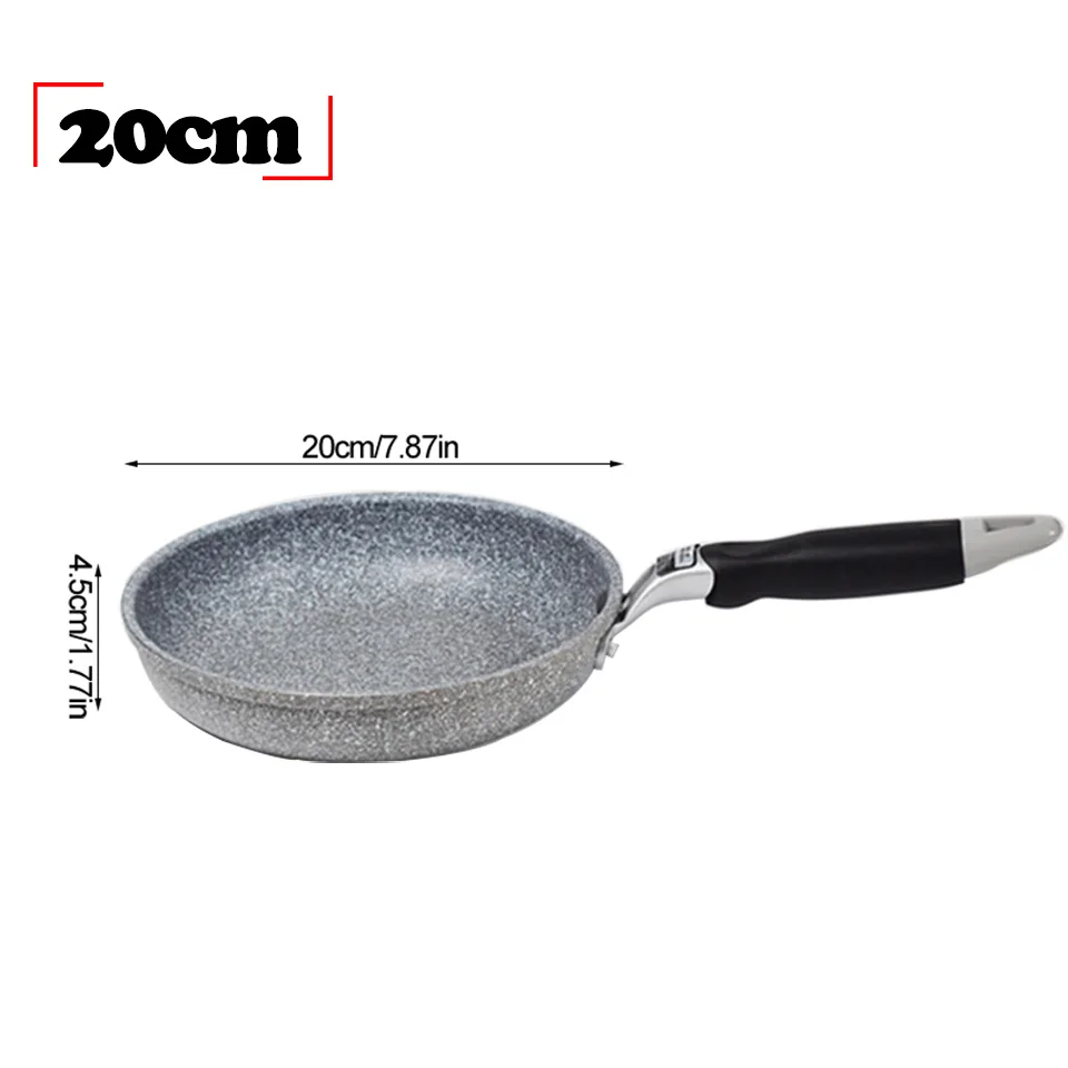 구매 ICESTCHEF 일본식 쌀 돌 팬 비 스틱 프라이팬 화상 방지 핸들 프라이팬 쿠커 주방 도구