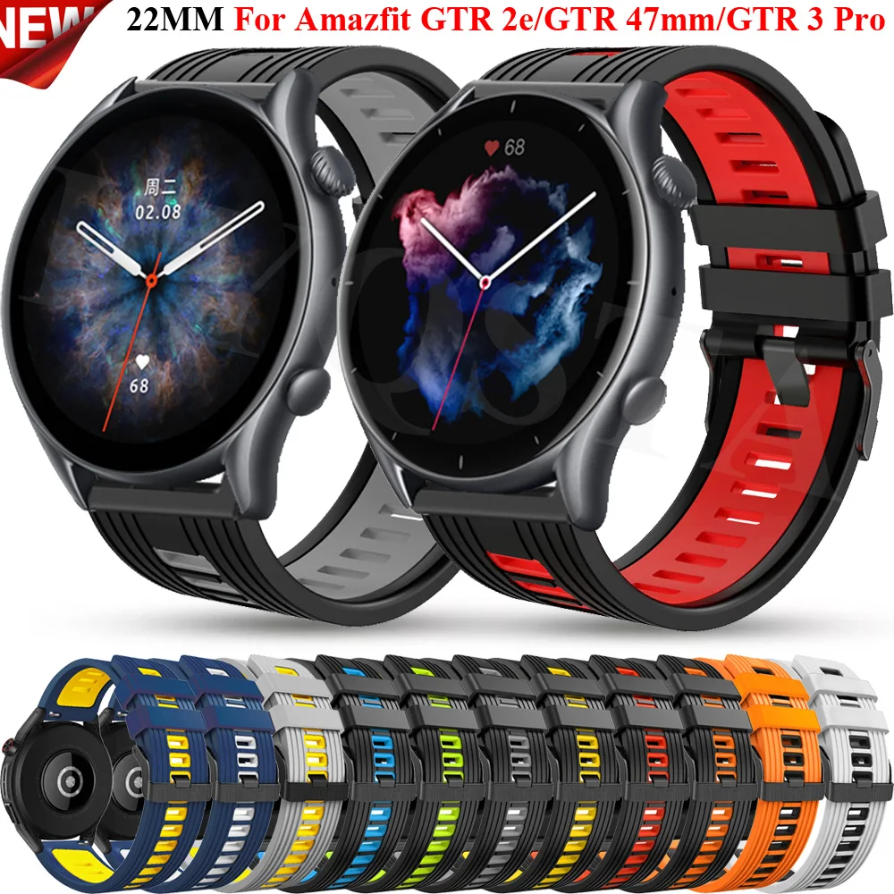 

22mm Silicone Straps Bands For Xiaomi Huami Amazfit GTR3/GTR 47mm/GTR 3/3 Pro/GTR2/2e Watchband Bracelet GTR 2 eSIM Stratos 3 2S