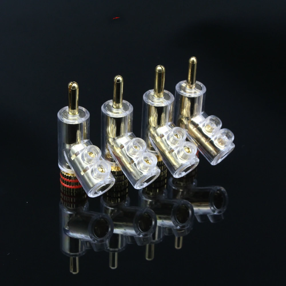 4 шт. аудио Динамик позолоченный штекер покрытого родием контрольные выводы