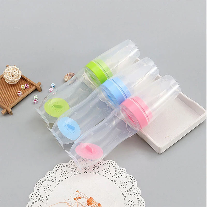 

120ML New Born Baby Squeeze Feeding Bottle Toddler Training Feeder Food Supplement Milk Bottle Silicone Feed Spoon Baby Gadgets