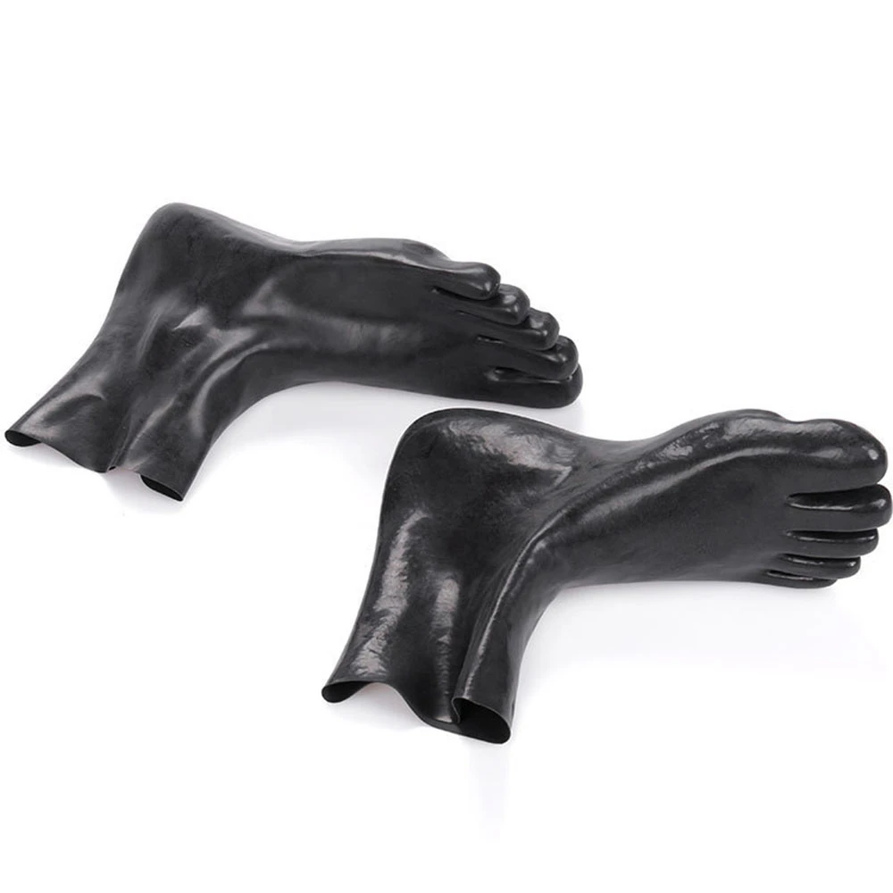 Носки для БДСМ из натурального латекса короткие закрывающие пятью пальцами