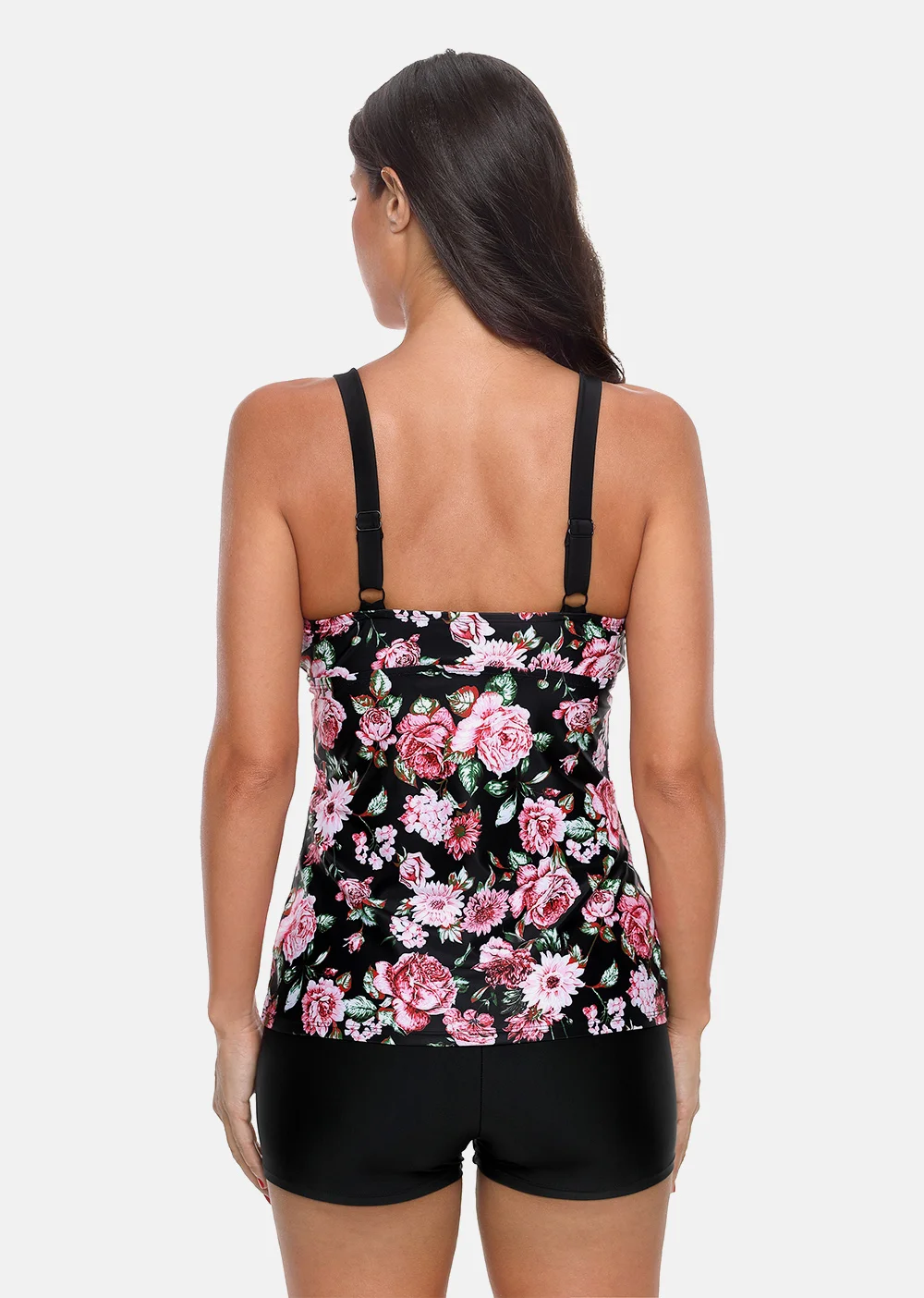 Charmleaks Retro Floral Print Tankini Set High Waist Swimsuit Swimwear Women Tankini Vintage Bikini Set Bathing Suit Bikini