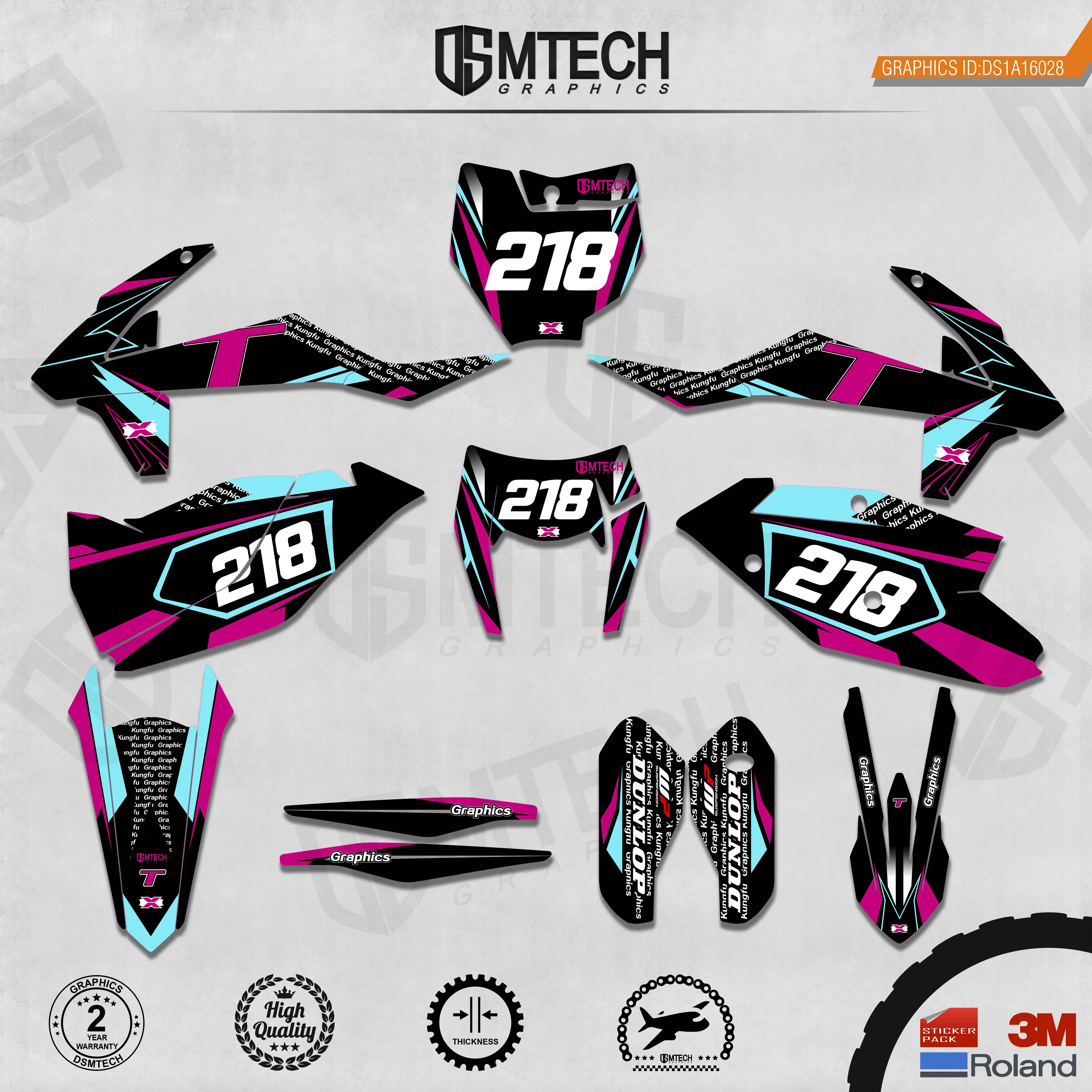 DSMTECH Customized Team Graphics Backgrounds Decals 3M Custom Stickers For KTM 2017-2019 EXC 2016-2018 SXF  028