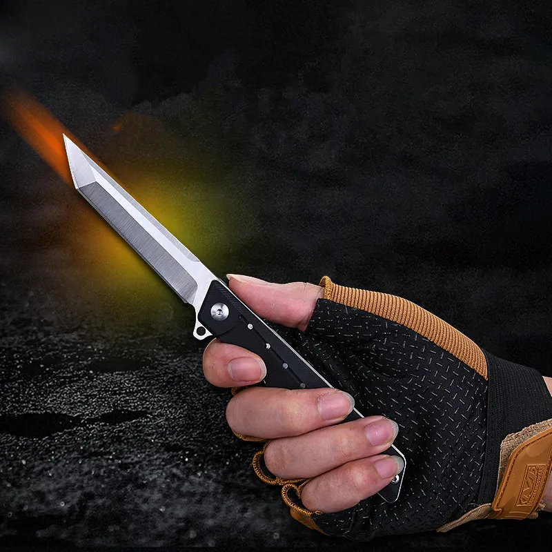 Складной нож с шарикоподшипником лезвие D2 рукоятка G10 флиппер тактические
