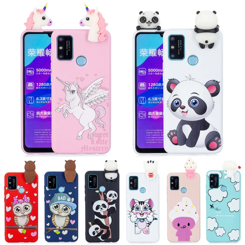 Мягкий ТПУ чехол 3D для Huawei Y5p 2020 милая панда единорог Honor 8 9 10 Lite 9A 8A 10i 8X 9X 9S 8S 7S |