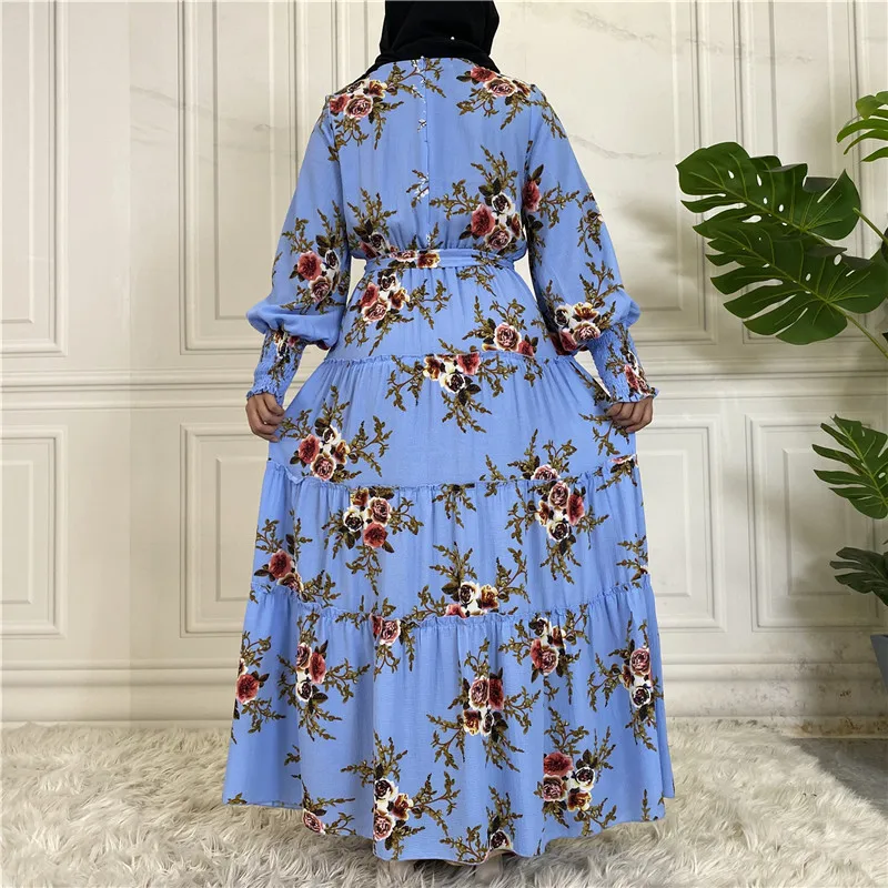 Fashion printed Arab women long skirts Muslim ethnic long skirts Abaya Ramadan casual long skirts French Spanish dresses