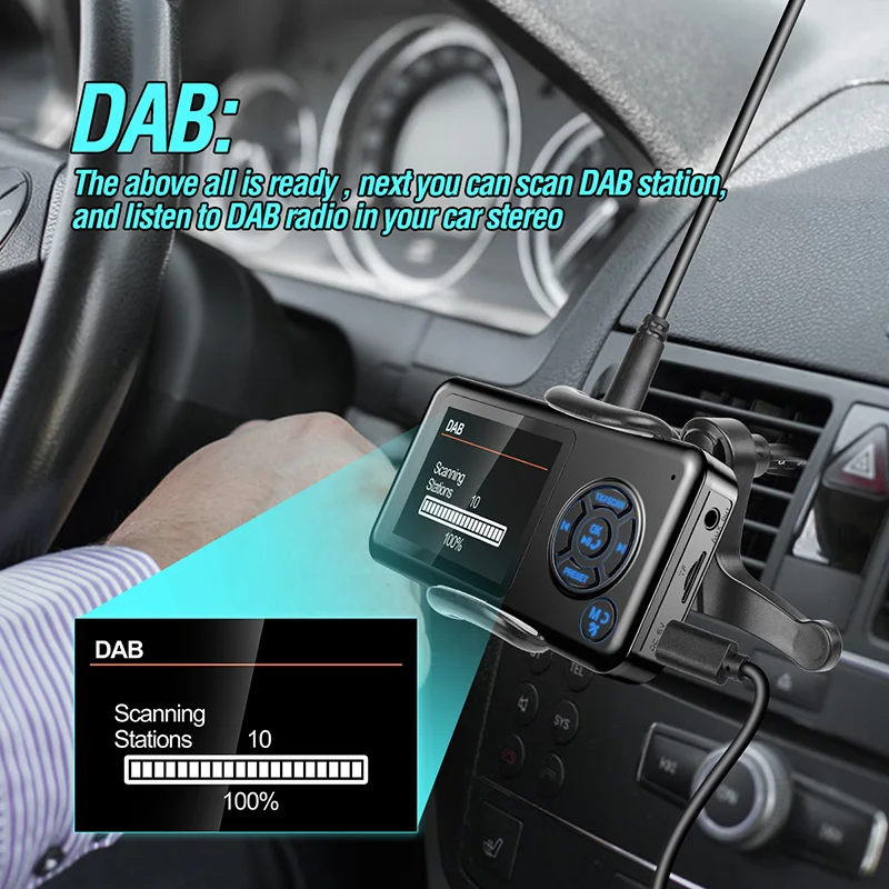 Наборы громкой связи Bluetooth DAB + Автомобильный музыкальный плеер вызов радио Boardcast