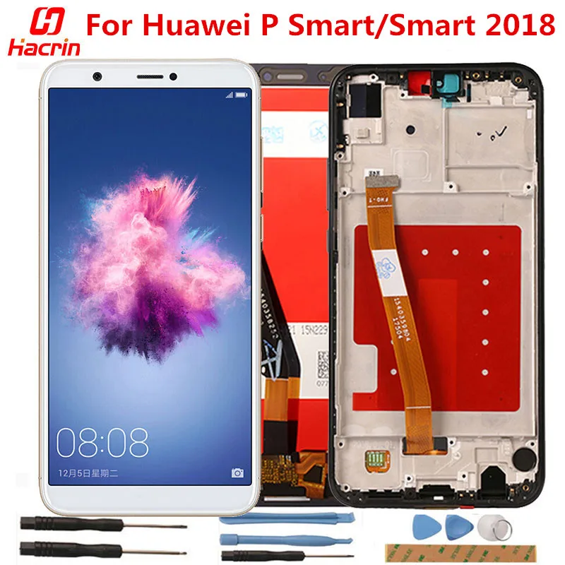 ЖК дисплей и тачскрин с рамкой для Huawei P Smart без битых пикселей замена экрана 2018 5 65