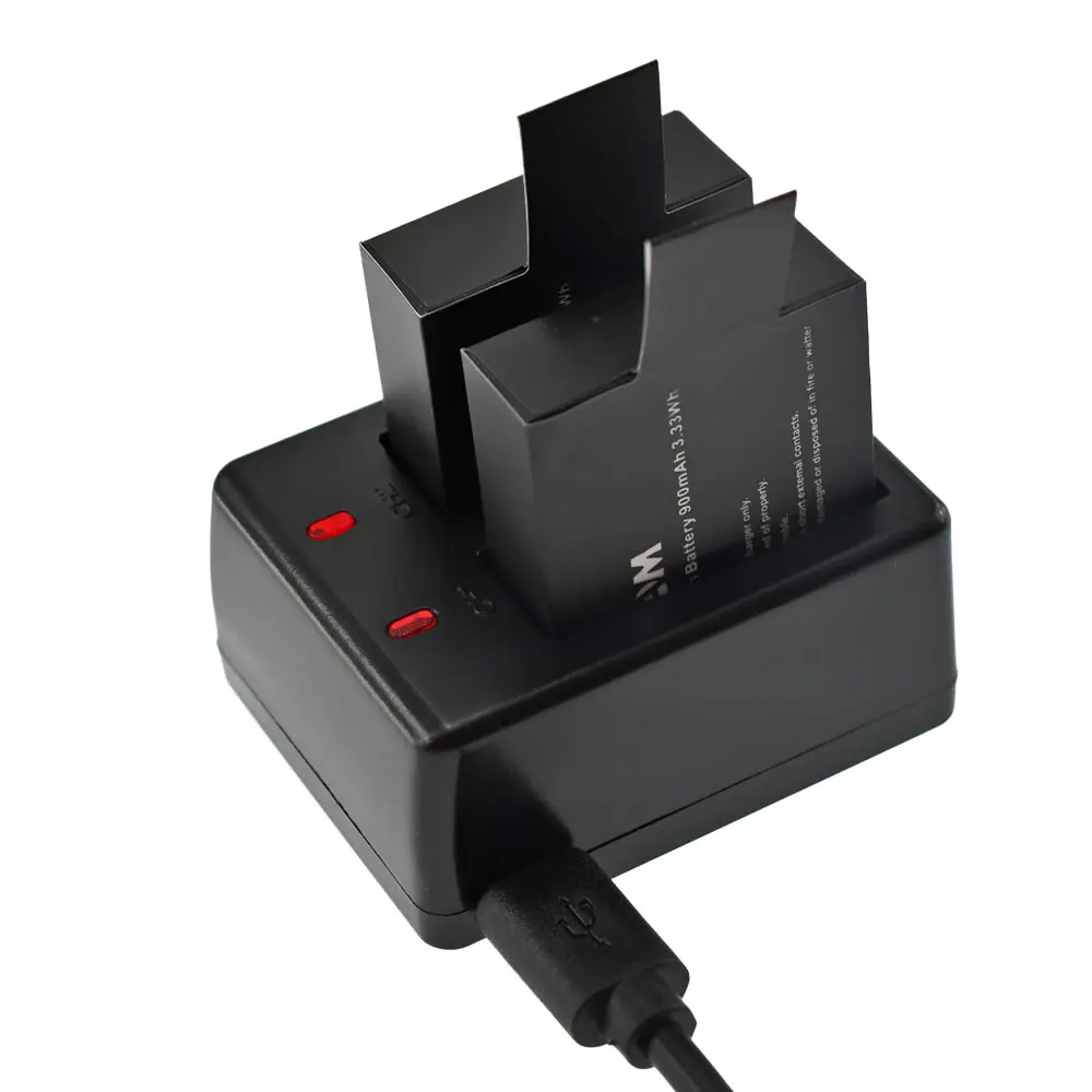 2x 3.7V 900mah Li-ion Battery + Dual Charger for SJ4000 Action Sport Cam OS480 | Электроника
