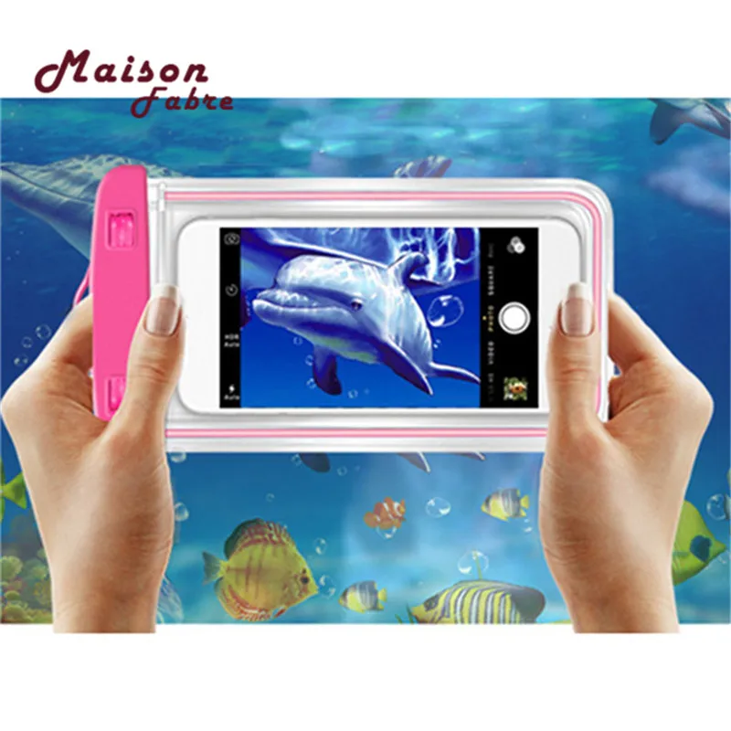 Underwater Shooting Luminous Fluorescent Touch Screen Intelligent Transparent Outdoor Diving Swim Phone Waterproof Pouch Bag | Багаж и