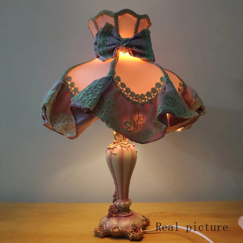 Современные розовые настольные лампы для спальни девочек принцесс настольная