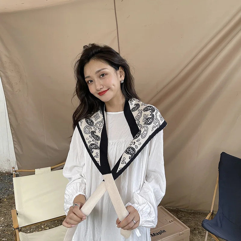 

Женский цветочный принт Пейсли, ложный воротник, шаль, повседневное платье, ложный воротник для свитера, блузки, съемный воротник рубашки