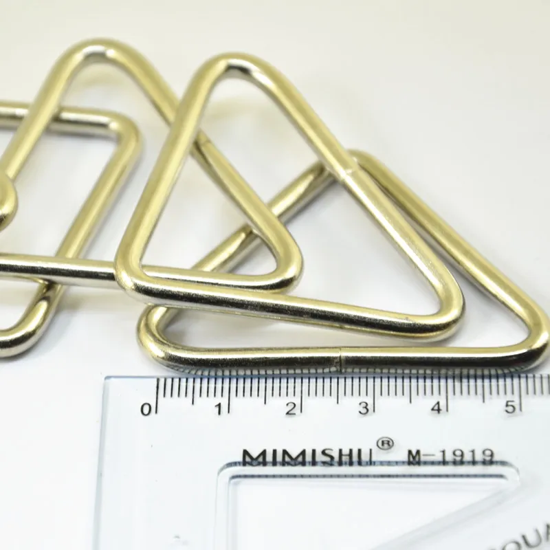 Металлическая Серебристая треугольная Пряжка 60 шт. ремень для сумки одно кольцо