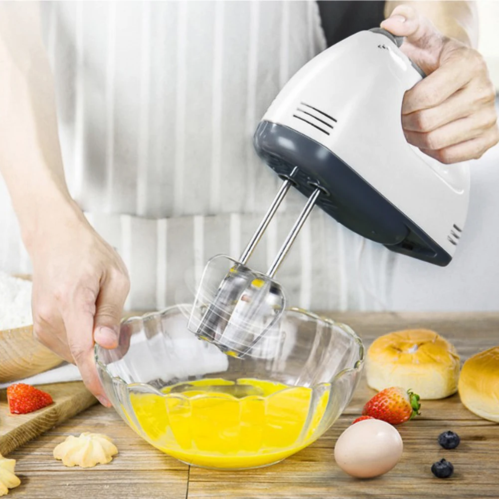 

Hand Mixer 7 Speed Power Whisk Egg Beater Immersion Blender Foamer Stirring High Speed Continuously Send Egg Whites Until Fluffy