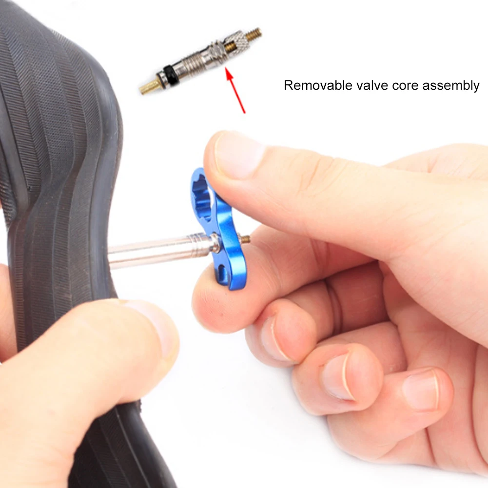 

RA108 Integrated Removable 45mm 80mm Bike Bicycle Inner Tubes Presta Valve Extender Extension With Core Wrench Aluminium