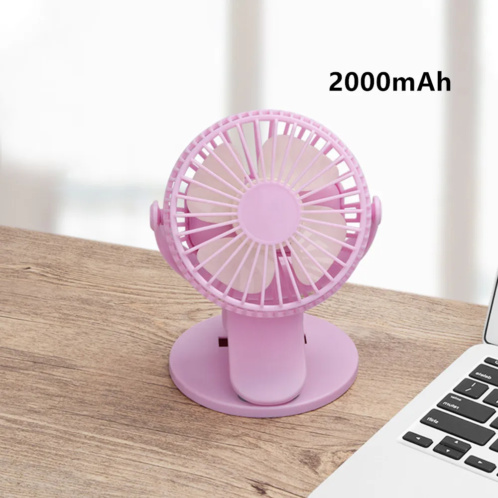 Портативный охлаждающий мини-usb вентилятор 4 скорости 360 градусов все-вокруг вращения перезаряжаемый воздушный вентилятор зарядка через USB Настольный вентилятор с зажимом 4000 мАч - Цвет: G224435A