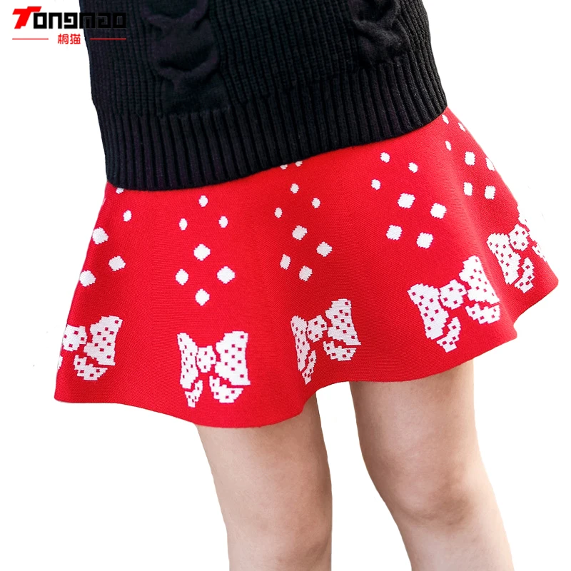 

TONGMAO Spring and Autumn Children's Clothing Girl Skirt Children Butterfly Pattern Wild Bottoming Princess Knit Mini Skirt TUTU