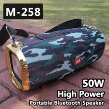 50W Wireless Bluetooth Speaker Outdoor Subwoofer Sound Column Home Theater PC TV Soundbar Portable FM Radio Music Center Boombox