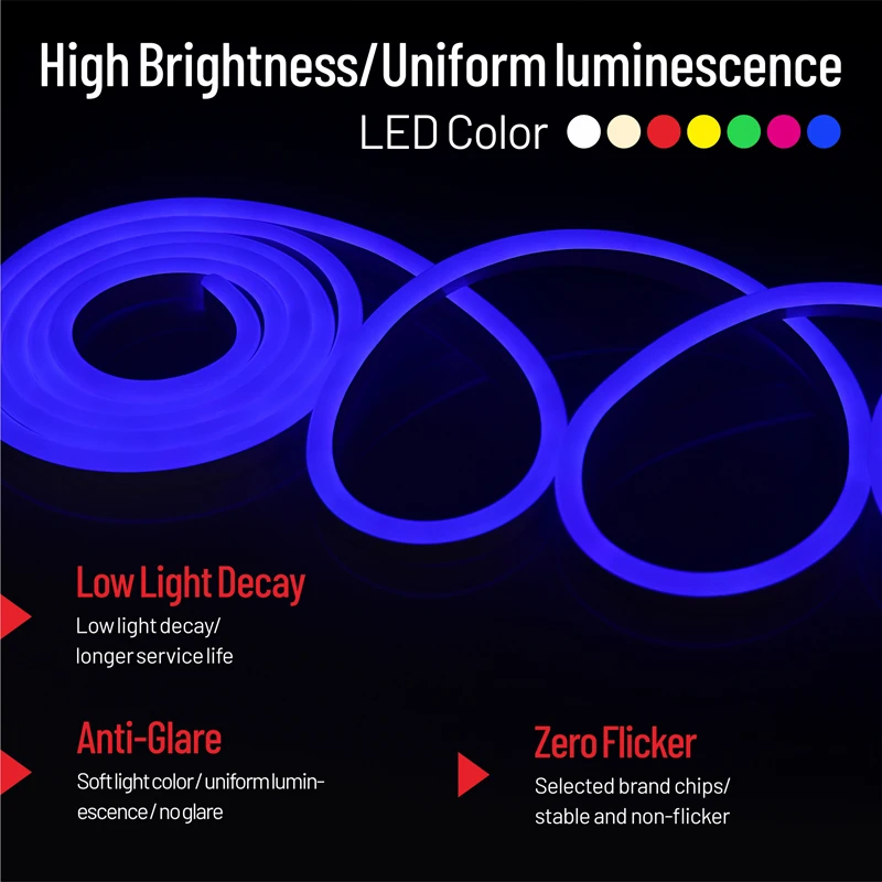 Светодиодная лента 24 В постоянного тока гибкая неоновая лампа водонепроницаемая