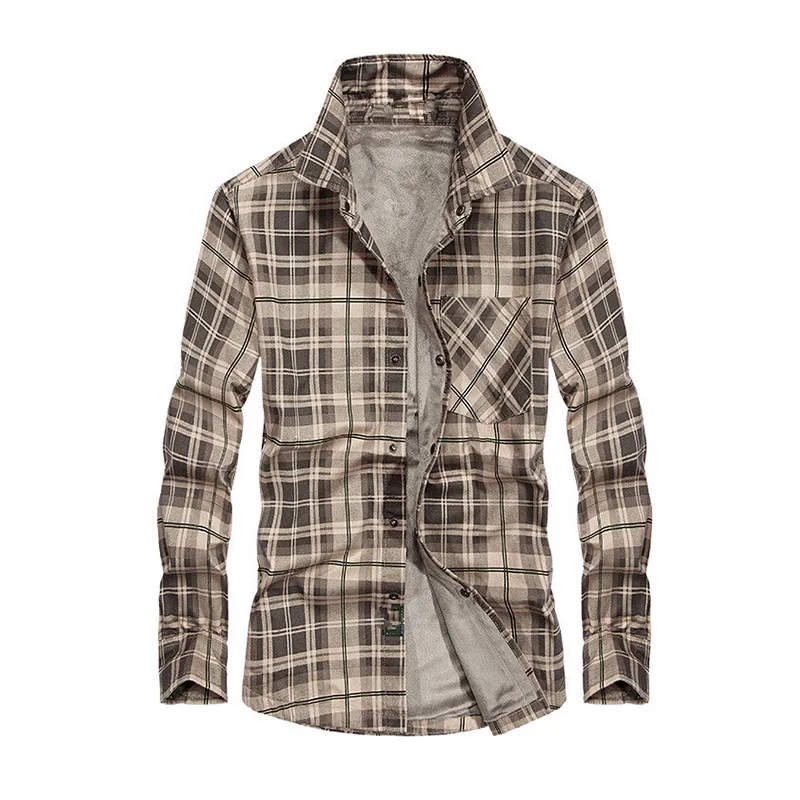 Мужская зимняя куртка из вельвета и хлопка рубашка с длинными рукавами флиса