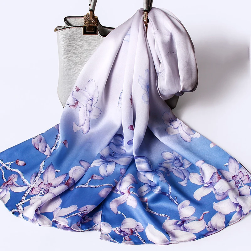 Модный шарф из натурального шелка женский роскошный бренд Hangzhou дизайнерские