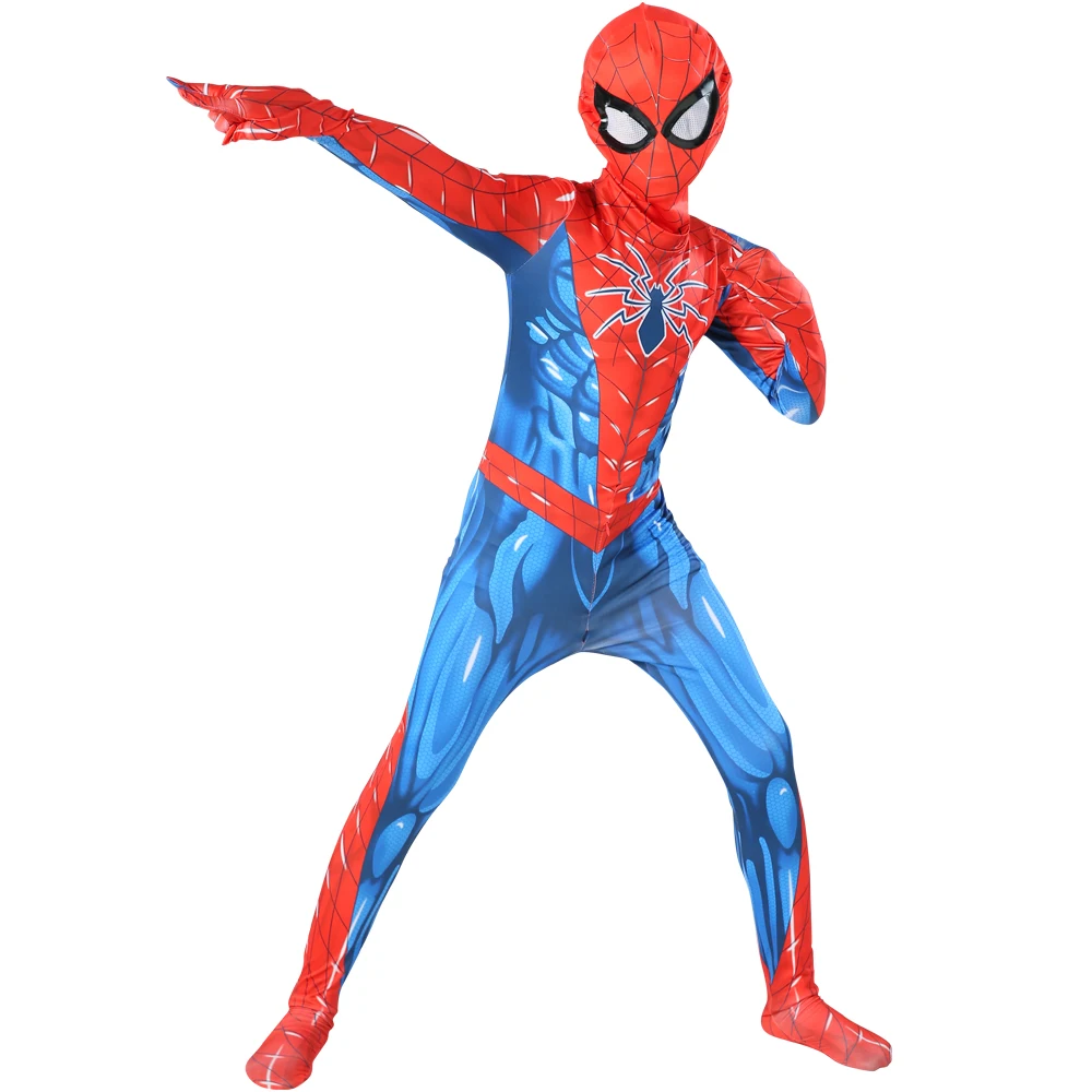 New Spider Red Man Far From Home Cosplay Costume Zentai Spiderboy Mask Superhero Bodysuit Spandex Suits for Adult Kids Costumes |