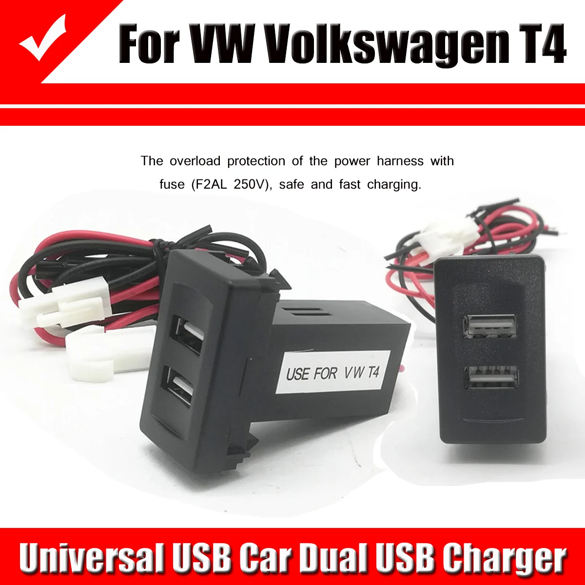 

Car Charger USB Charger Car Dual USB Charger For VW for Volkswagen T4 Models 2.1A For Volkswagen Car Charger Special Car