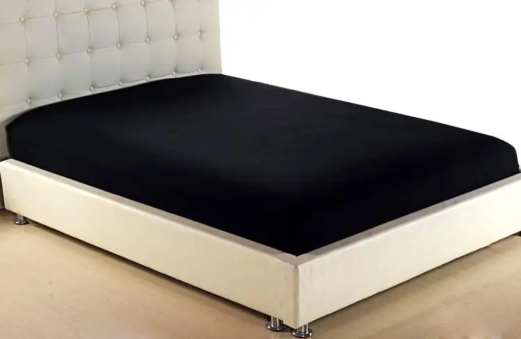 55Solid color bed Sheet fitted sheet Reactive printing sheets bedsheet bedding linen mattress cover White Gray Black #38 | Дом и сад