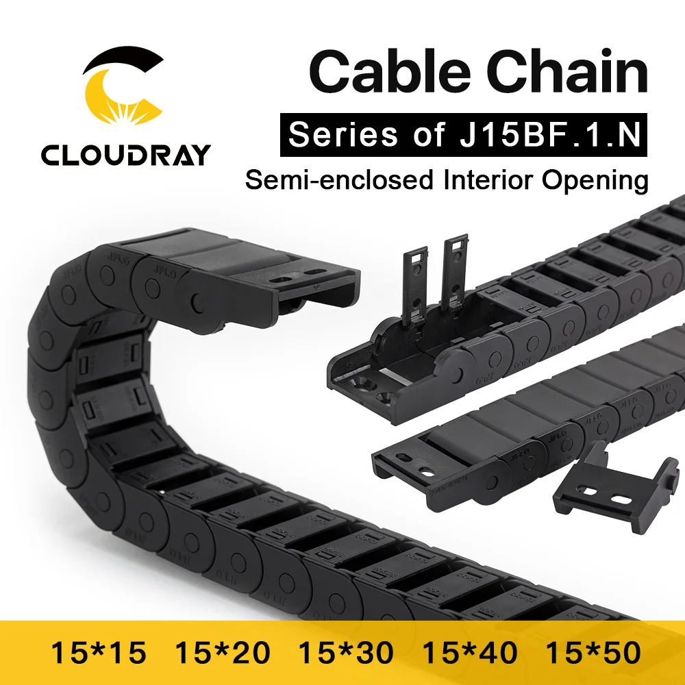 Полузакрытая кабельная цепь Cloudray, интерьерное открытие, 15x15 15x20 15x30, пластиковые аксессуары для трансмиссии