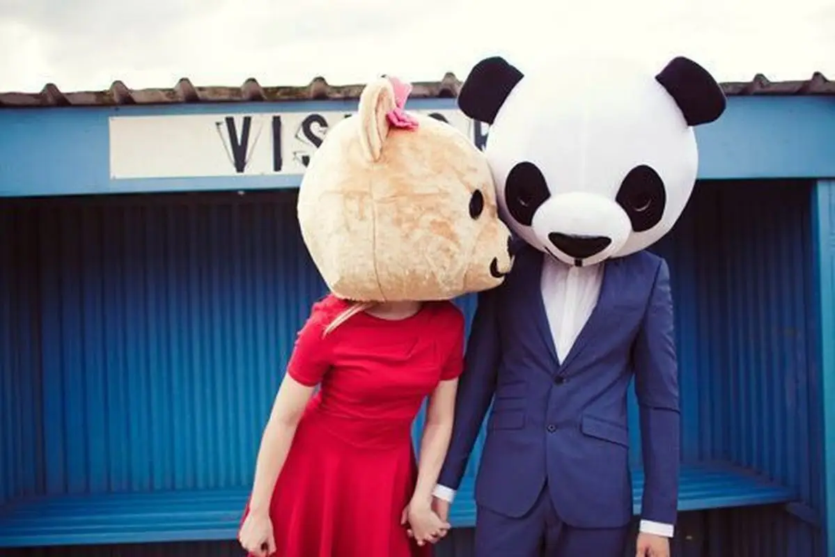 Костюм талисмана с изображением панды мишки головы вечерние костюмы для