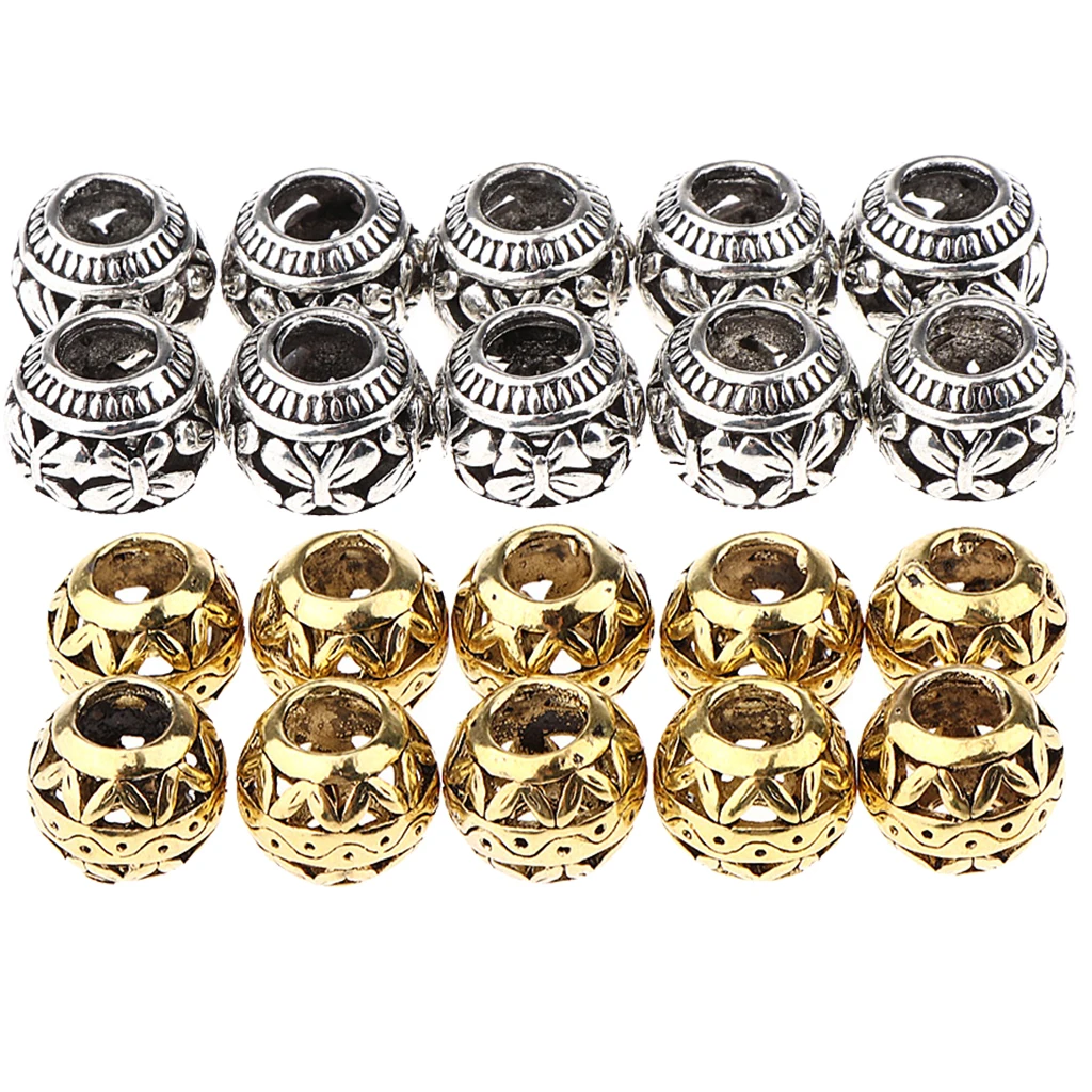 Металлические бусины-разделители 20 шт. дреды украшения для плетения волос