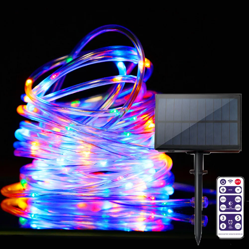 10M/20M/30M LED String Light Solar Power Hose Fairy Christmas Light Outdoor IP65 Decorate Garland Party Wedding Holiday 1200mAh