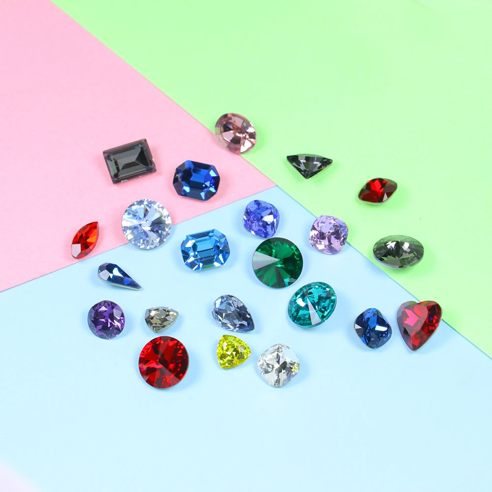 Стразы 3 10 мм разного размера разных цветов для шитья с зажимами одежды кристаллы