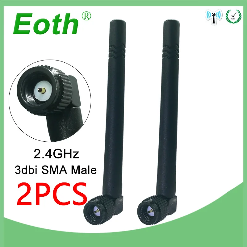 

2pcs 2.4GHz WIFI Antenna 3dbi 2.4G SMA Male connector wi fi antena 2.4 ghz antenne IOT wi-fi White for Wireless Router antenas