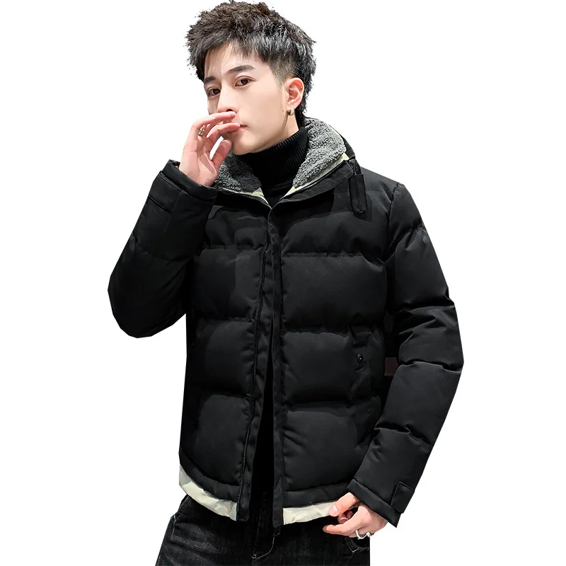 

clothes padded leisure pure color cotton padded jacket men's cotton padded jacket bread coat lapel coat men's wear