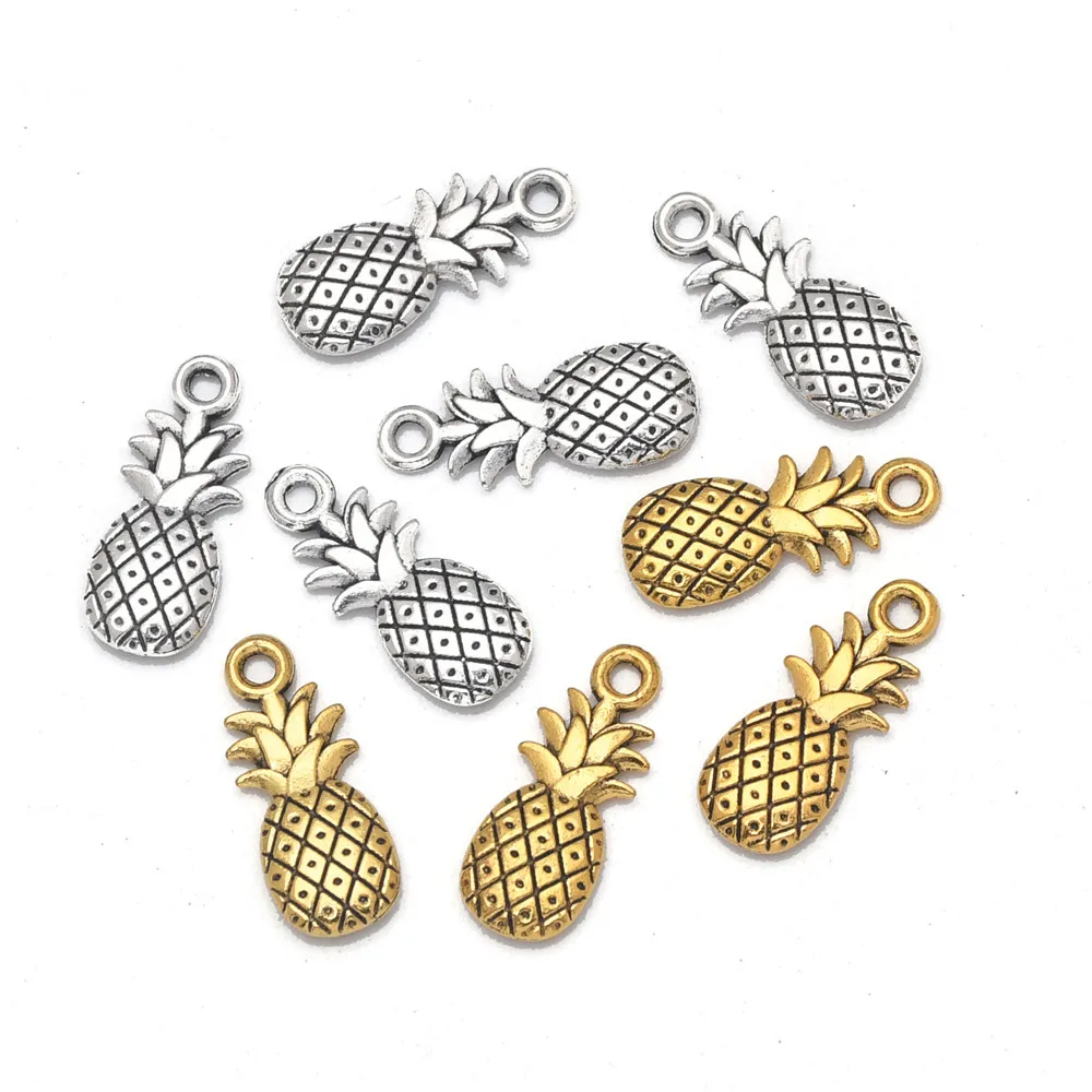 20Pcs Zinc Alloy Charm Fruit Pineapple Pendant Fashion DIY Necklace Earring Jewelry Making Accessories Lots Bulk Wholesale | Украшения и